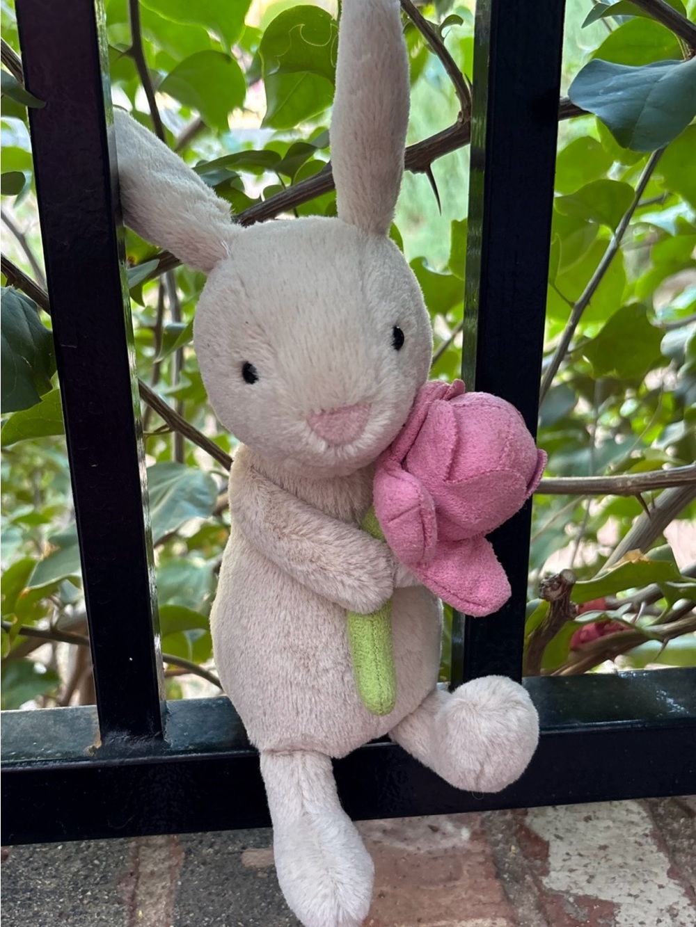 RETIRED Jellycat BONNIE BUNNY w/ PEONY pink flower Genuine US seller collect HTF - Picture 9 of 16